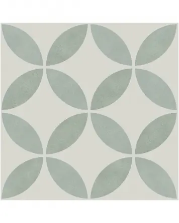 Motiv Fliesen mit Blumenmuster Grün Weiß | ENYA AQUA 15X15 cm