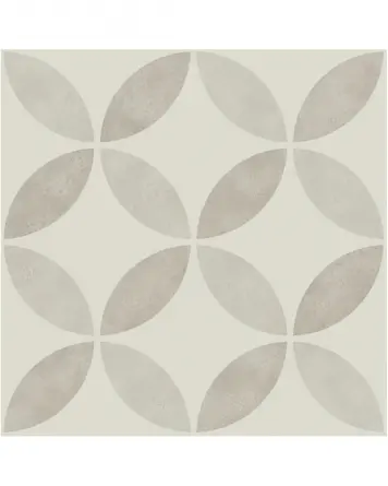 Motif tiles with floral pattern Grey White | ENYA PUMICE 15X15 cm