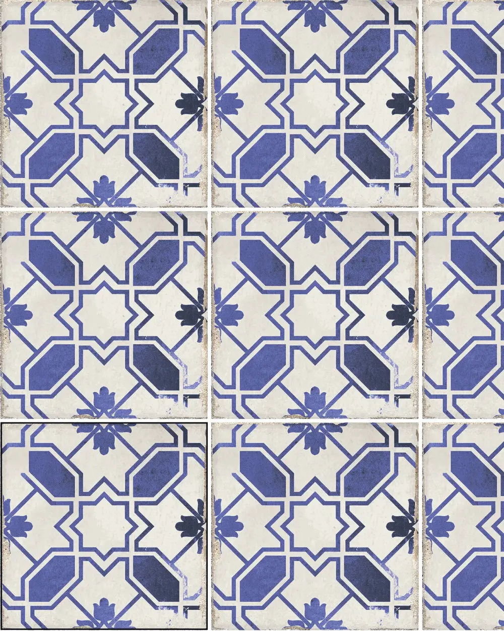 Vintage Fliesen Blau 15x15 cm | Village Caleta Blue