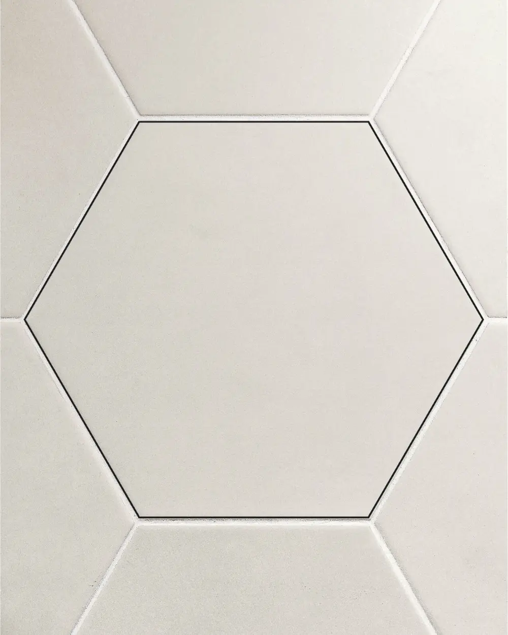 Hexagon Fliesen Pearl 23x26cm in moderner Betonoptik | Boden und Wandfliesen Sechseck Perlengrau