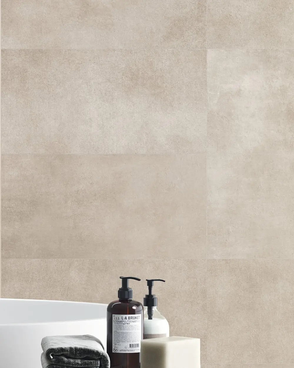 Fliese in Betonoptik Taupe 60x120 cm | WORK B Taupe | MUSTERVERSAND