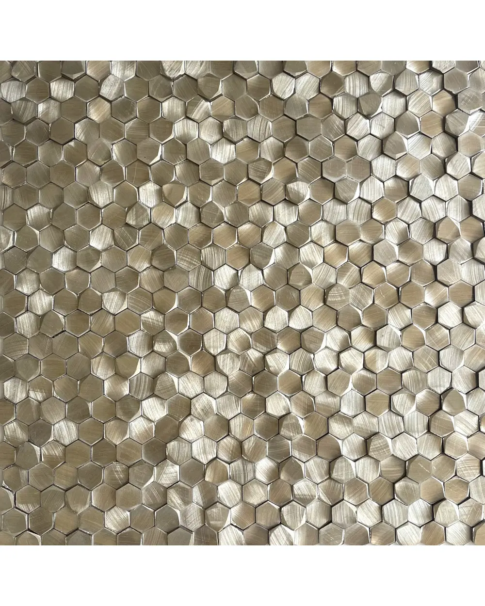 Design Mosaik Fliesen Sechseck Alu  Gold  29,8x31 cm