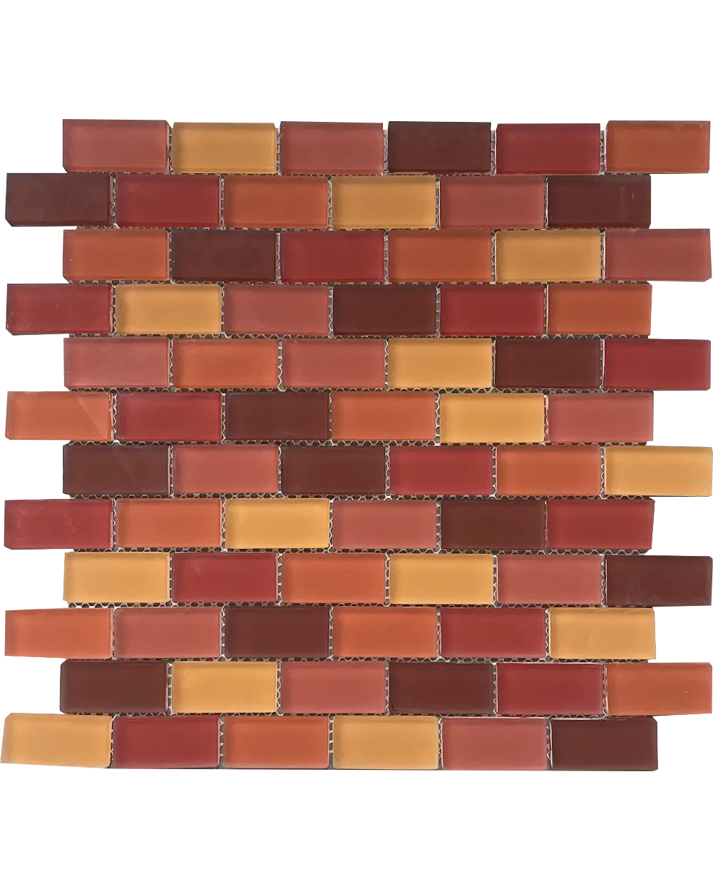 Glasmosaik rot Mix Matt, 23 x 48 mm | Sonderangebot
