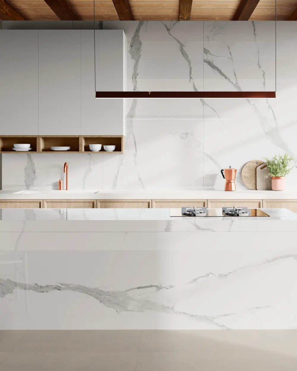 120x280 Poliert Statuario White | Marmordesign
