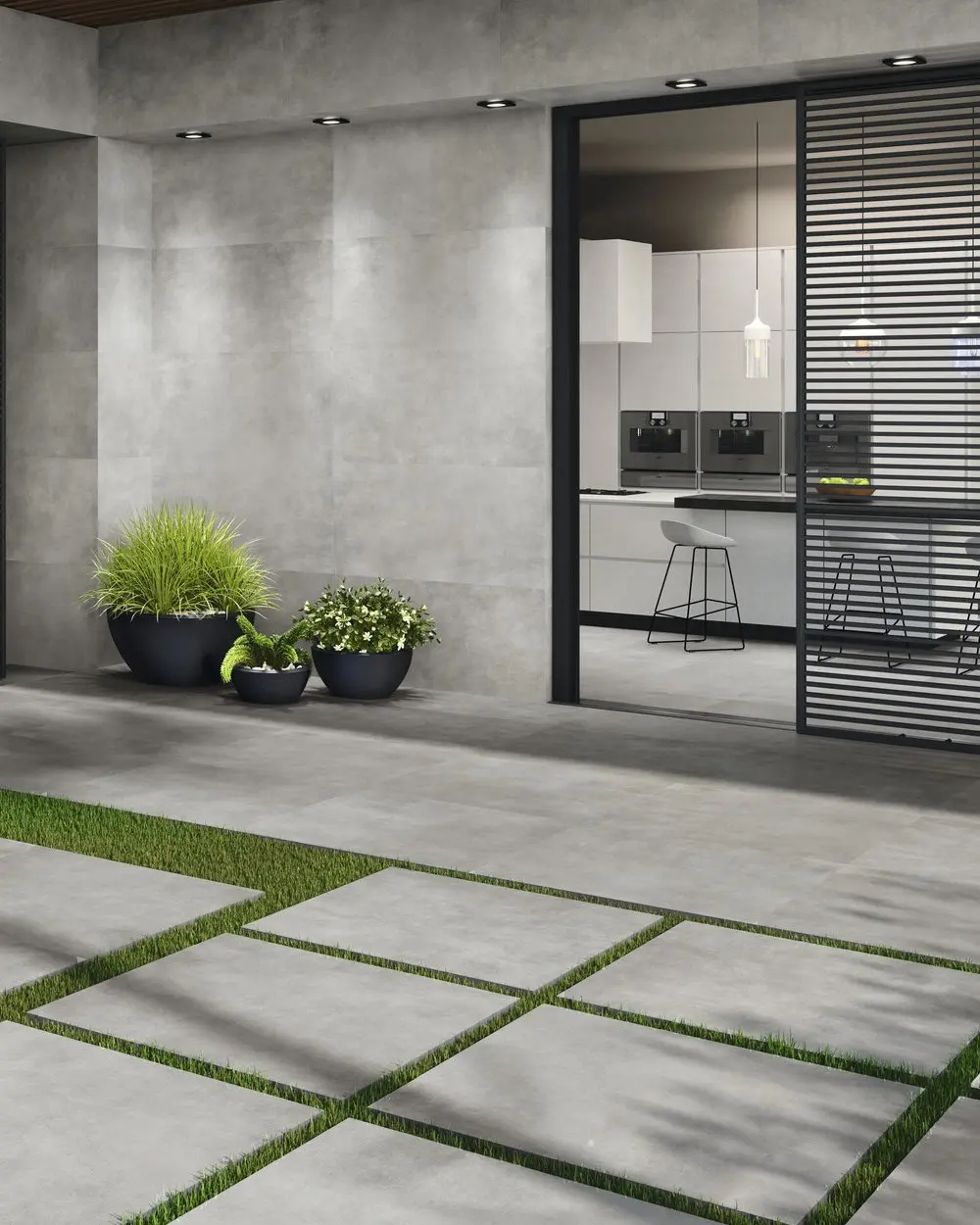 20 mm 90x90 Terrassenplatte Work Cenere | Betondesign