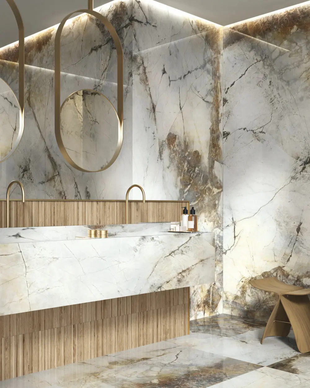 120x280 Poliert Gold Hard | Design Fliesen