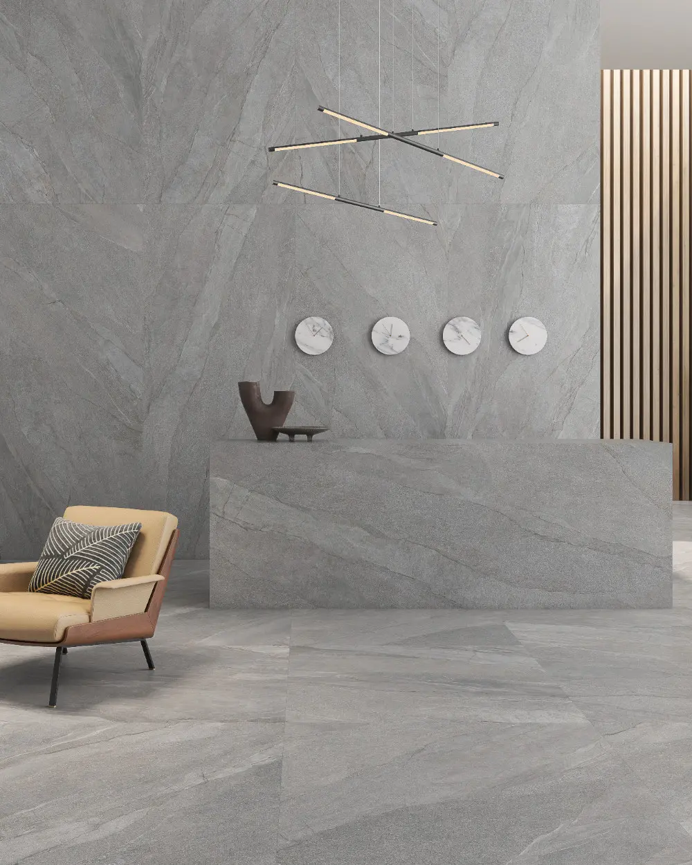 120x280 Matt Schieferdesign XXL | Halley Silber