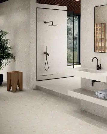 Fliesen Terrazzo Optik Beige 60x120 cm | Greystone Beige