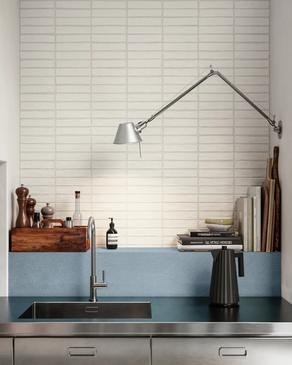White brick-effect tile 5x20 cm | Bricks White