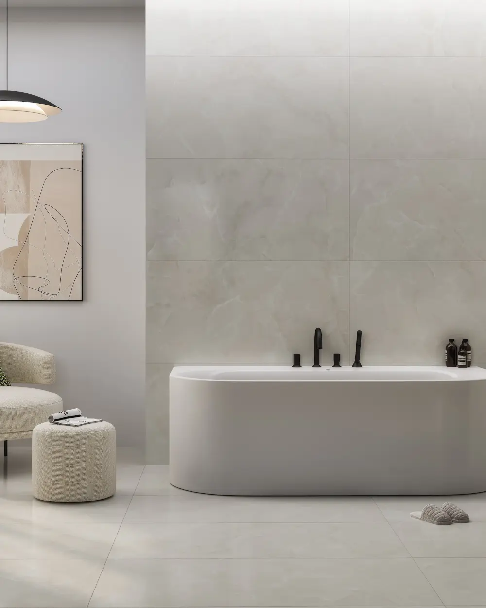 Fliesen 120x280 Satiniert Marmoroptik | Selandia Cream