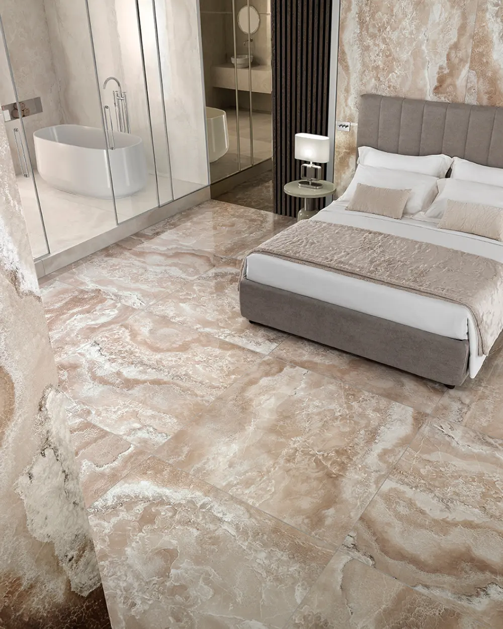 Exklusive Onyx Fliesen 120x120 Champagner | Luxus für Wand & Boden