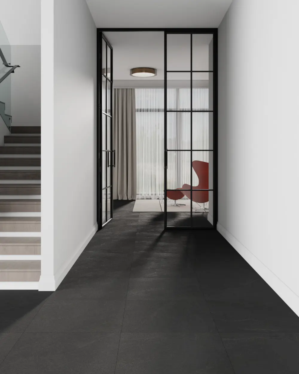 Slate-effect tiles 60x60 Dark | Ardesia Black