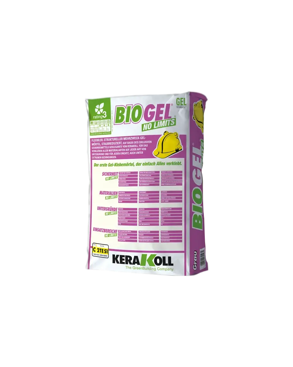 Fliesenkleber Großformate | Biogel No Limit C2TES1 25kg | Sofort verfügbar