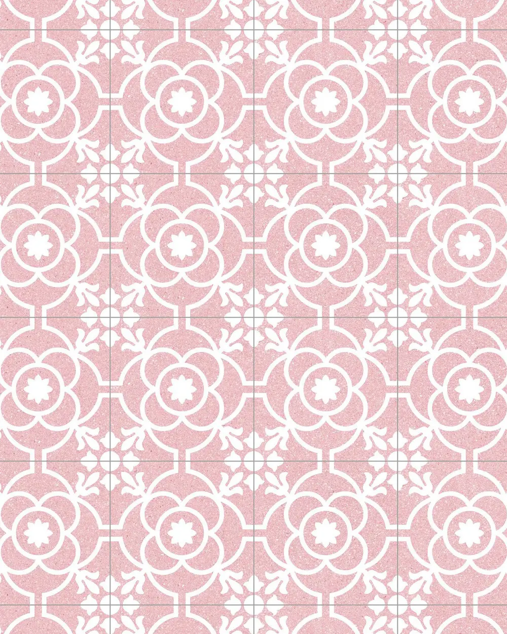 Coral Floor Tiles 20x20 cm Rosa | Art Nouveau Design
