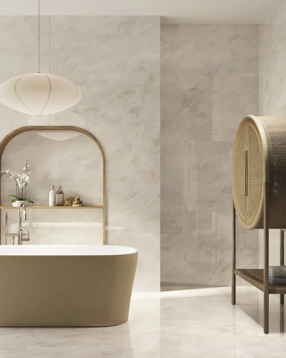 Alexandria Cream Poliert 120x120 cm | Design Fliesen