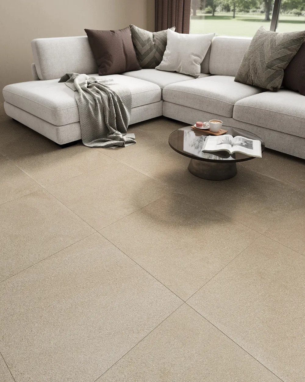 Fliesen in Steinoptik Taupe 60x60 cm | Burlington Taupe | Musterversand