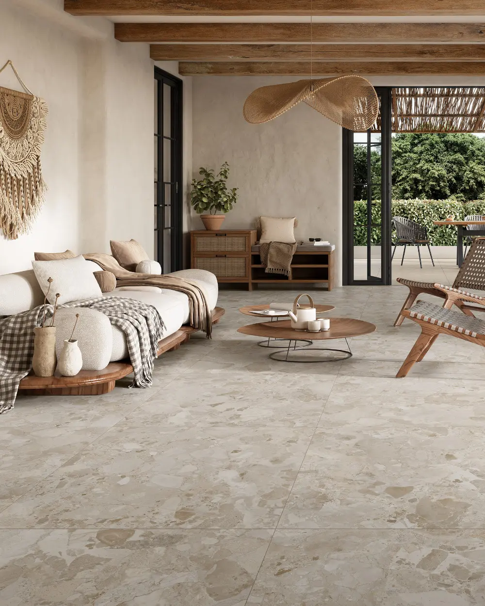 Jetzt Terrazzo-Fliesen 100x100 online kaufen Creme | Dozza Stone Cream, sofort lieferbar