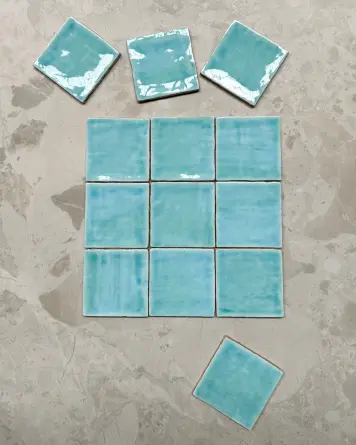 cellular tile with crackle finish | Nour Aqua 10x10 cm