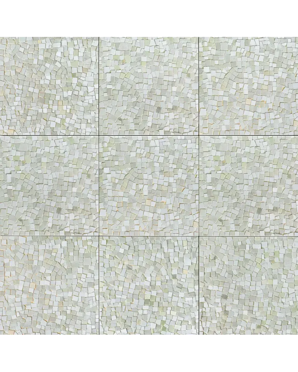 Mosaik-Fliese BLOOM Tiffany in Silber, 20x20 cm Vintage