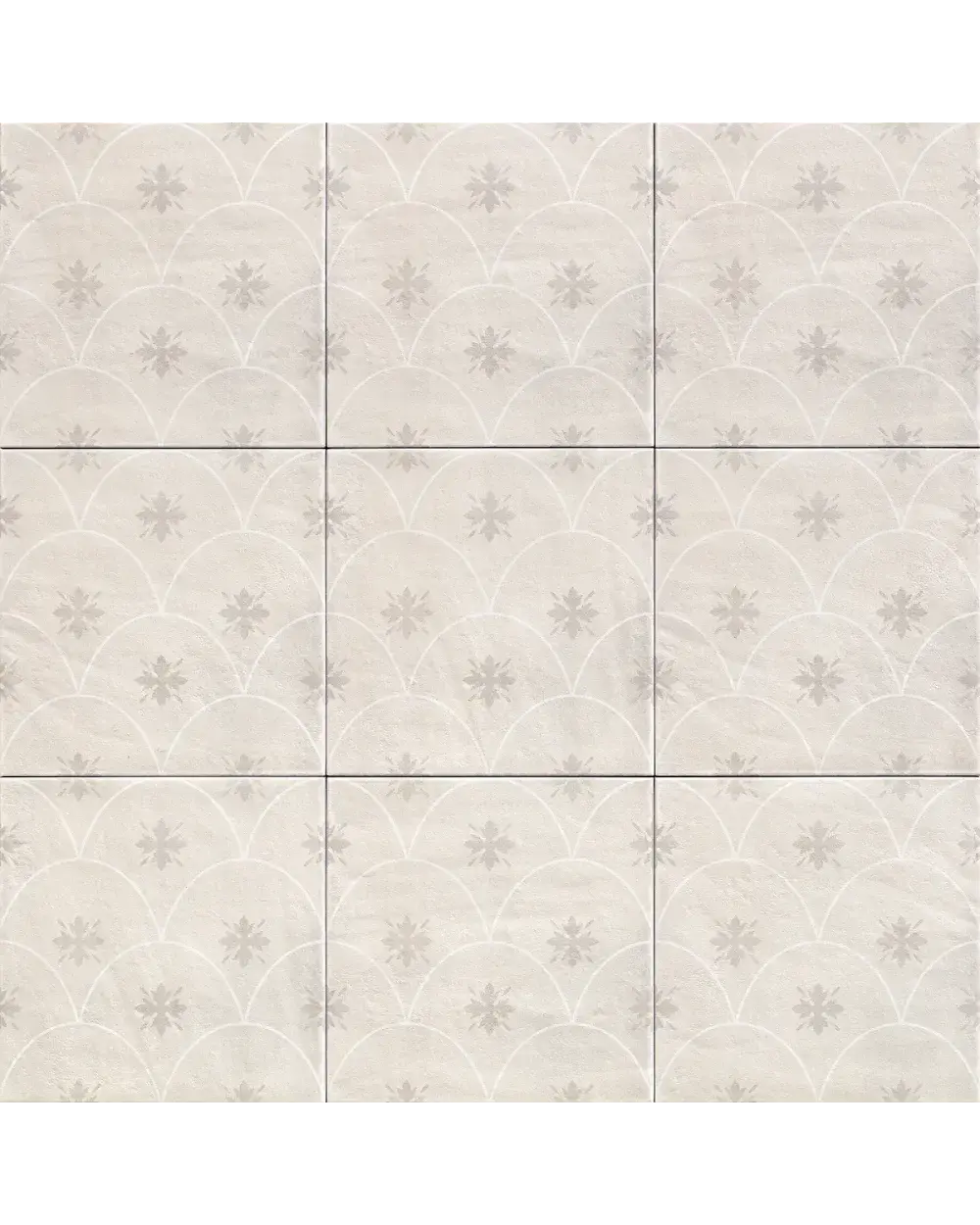 Orientalische Fliesen Weiß | Glamour White Halbmond Muster 20x20 cm