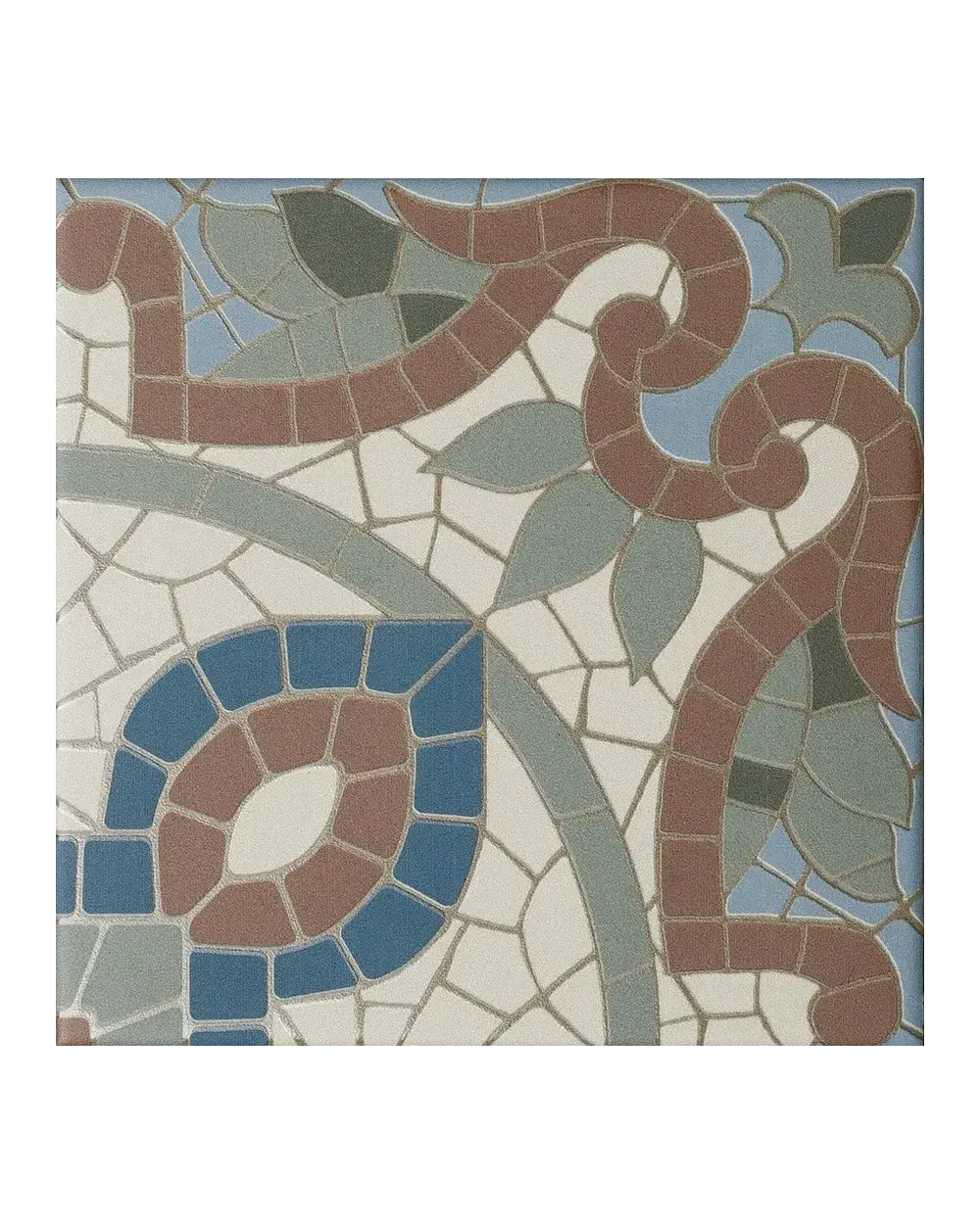 Alt Berlin Rosetti: Jugendstil-Fliese in Braun, 14,7x14,7 cm