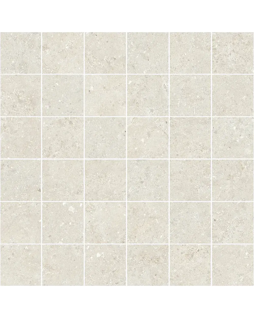 Mosaikfliese Weiß matt – Stein-Optik 30x30 cm (5x5)