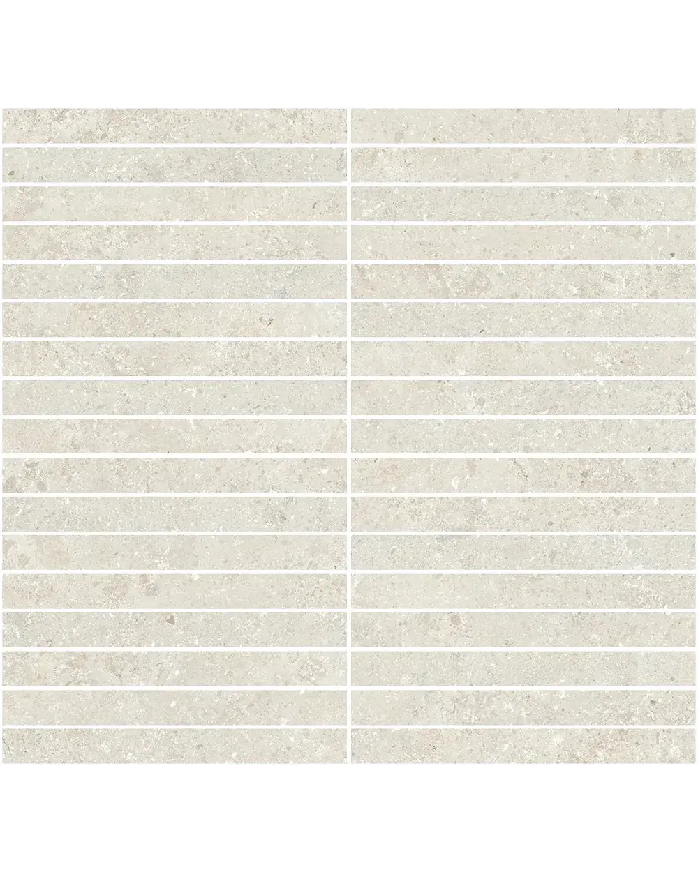 Kyoto White Stabmosaik – Stein-Optik Weiß, 30x30 cm