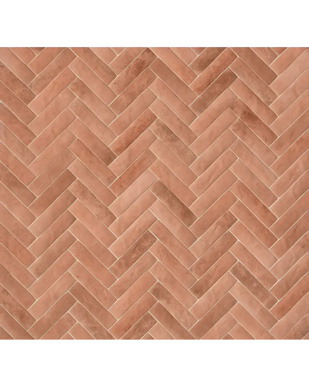 Zellige Wall Tile Coral Pink Glossy 6x24 cm