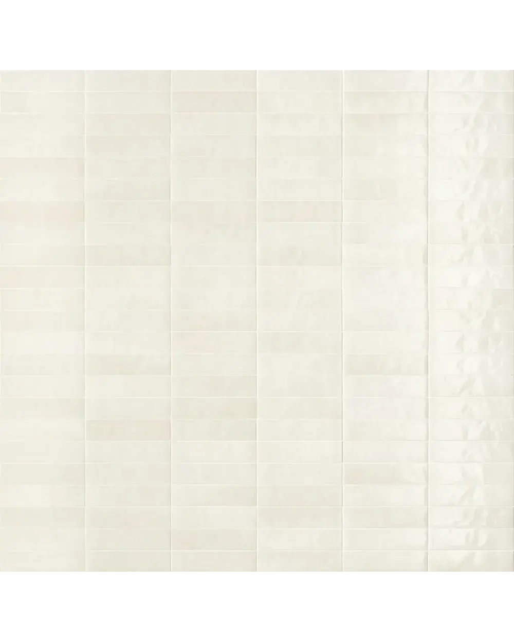 Zellige Wandfliese Weiß glänzend 6x24 cm