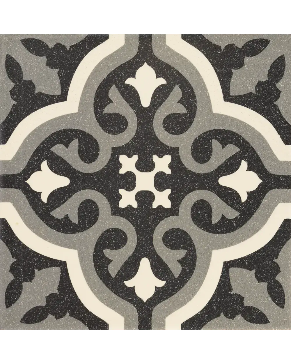 Florentine Black Dekorfliese, Klassik in Schwarz, 20x20 cm