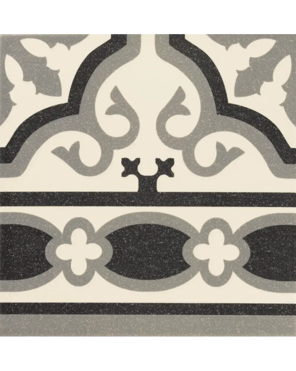 Florentine White Border Tile, Classic, Matt, 20x20 cm