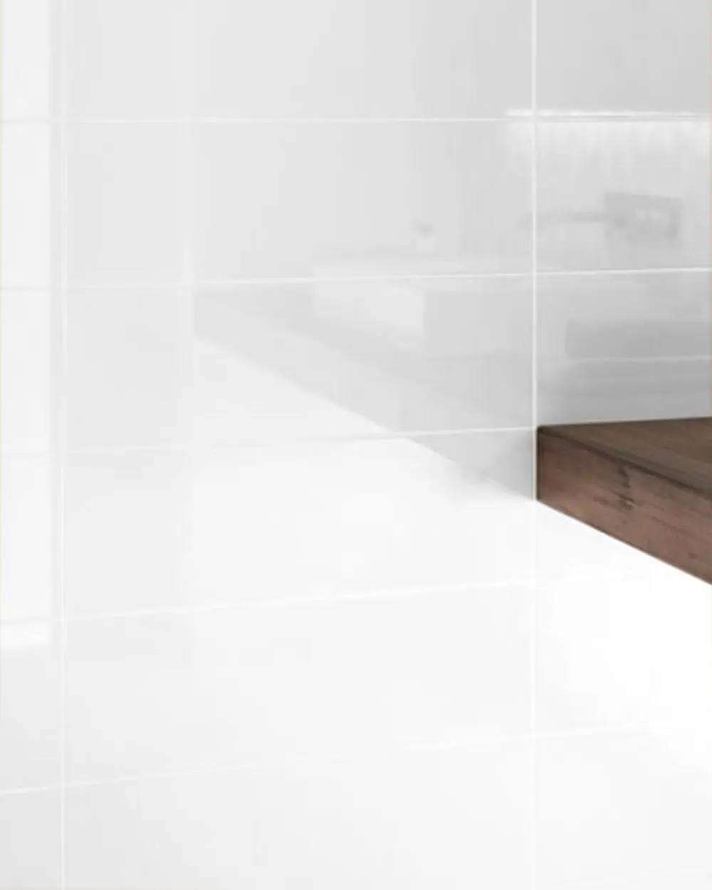 Wall Tile White Shiny 10x30 cm