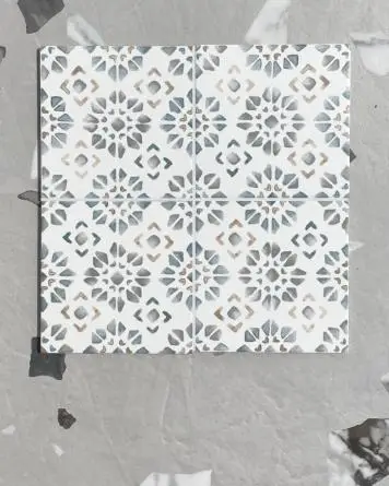 15x15 cm Fliese mit handbemaltem Blumendekor für Boden und Wand | MUSTERVERSAND
