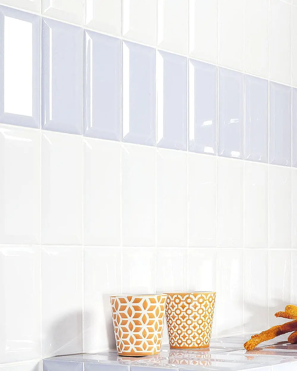 Stylish Metro Tiles White Shiny 10x20 cm  I Tiles Online Store