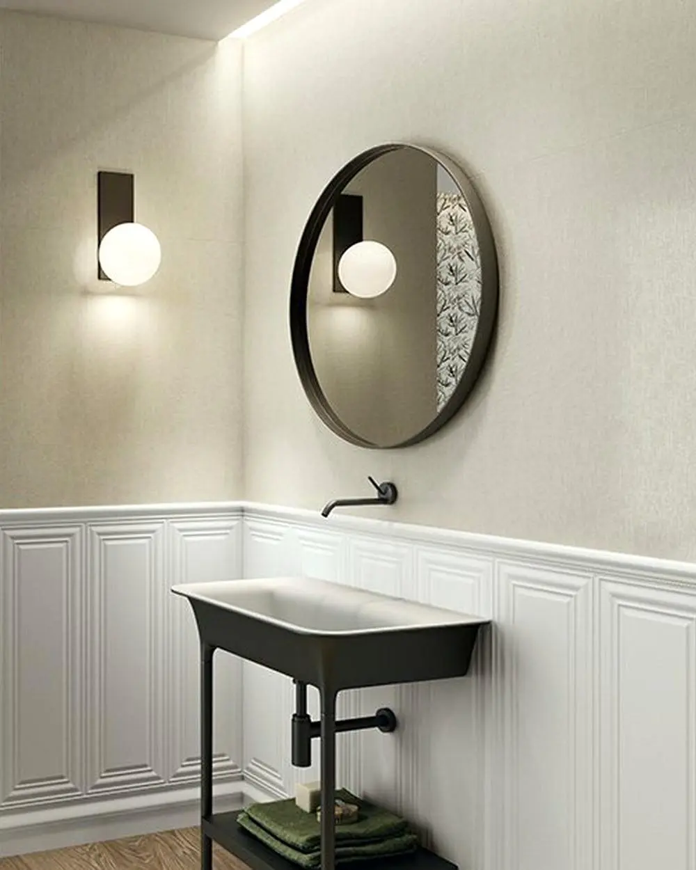 Boiserie Wandfliese Art Deko Blanco Mate 30x90 cm